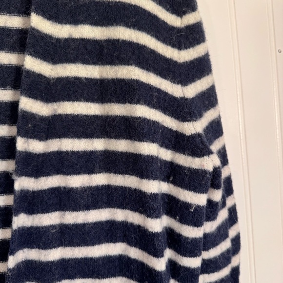 Madewell Merino Wool/Alpaca Blend Blue & White Striped Cardigan Size Small - Picture 4 of 7